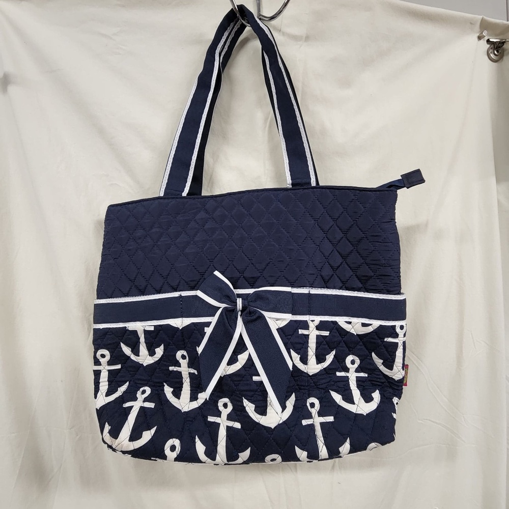 N. Gil Quilted Anchor Tote / Diaper Bag